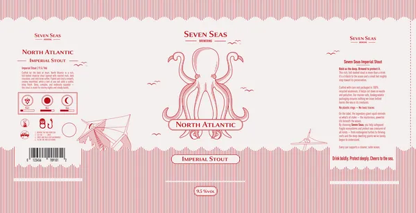 De forskellige etiketter, her vises den ‘Giant Squid’